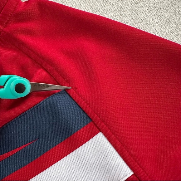 Nike Athletic Dept Warm Up Jacket. Red/White/Blue. Medium. - Picture 9 of 9